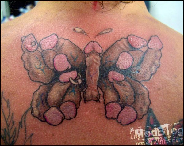 tattoo on penis. tattooed penis.